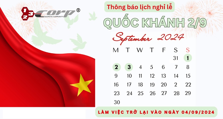 Lịch nghỉ lễ Quốc Khánh 2/9/2024